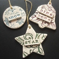 pinterest salt dough ornaments made with rubber stamp texture